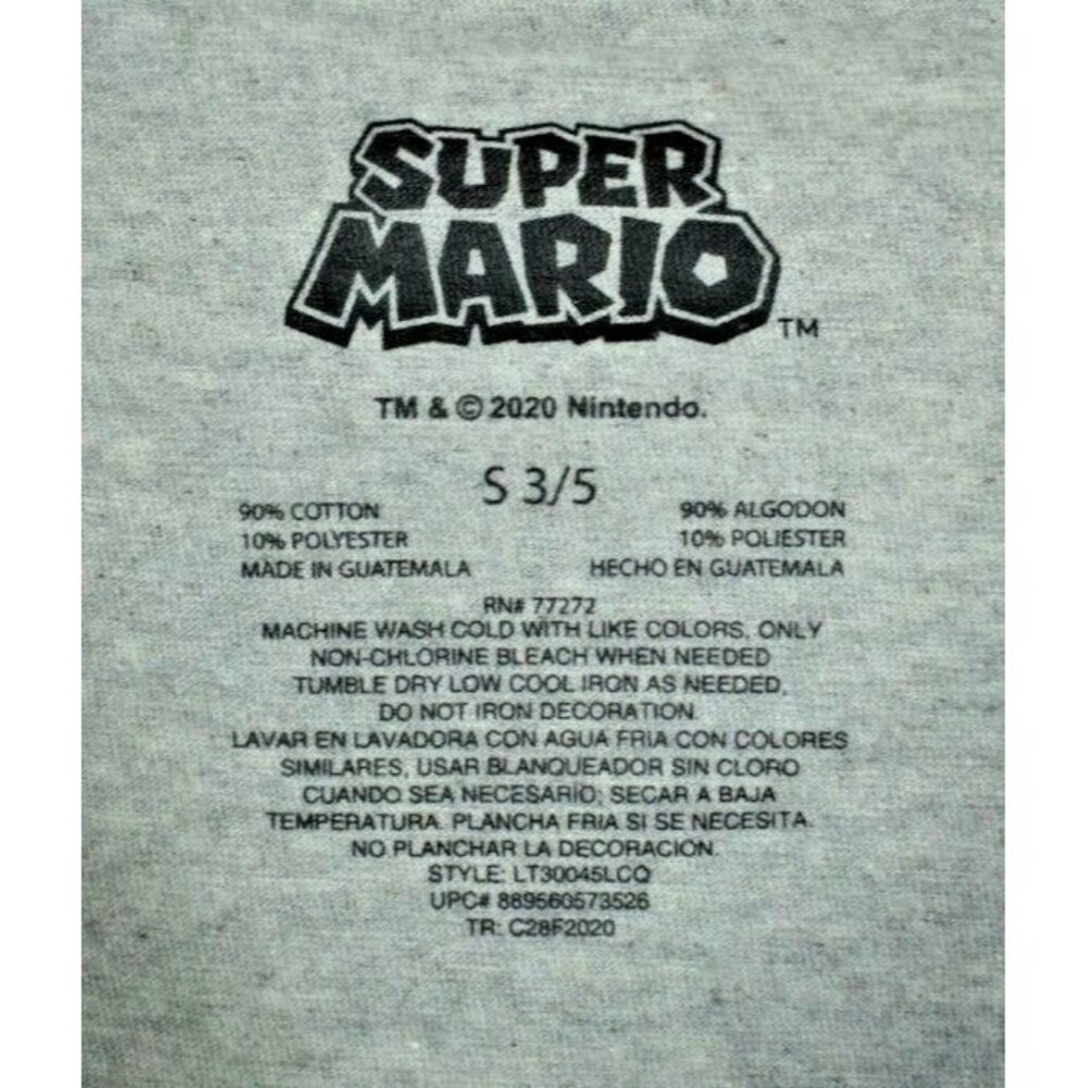 Nintendo Juniors Size S (3/5) Super Mario Japanese Graphic T-Shirt New - Picture 3 of 3